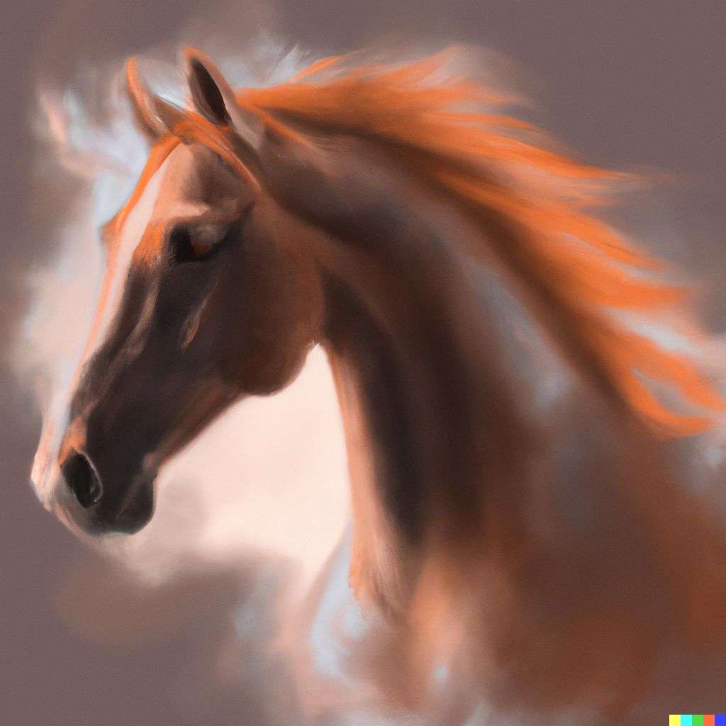 a horse, digital art created in Procreate